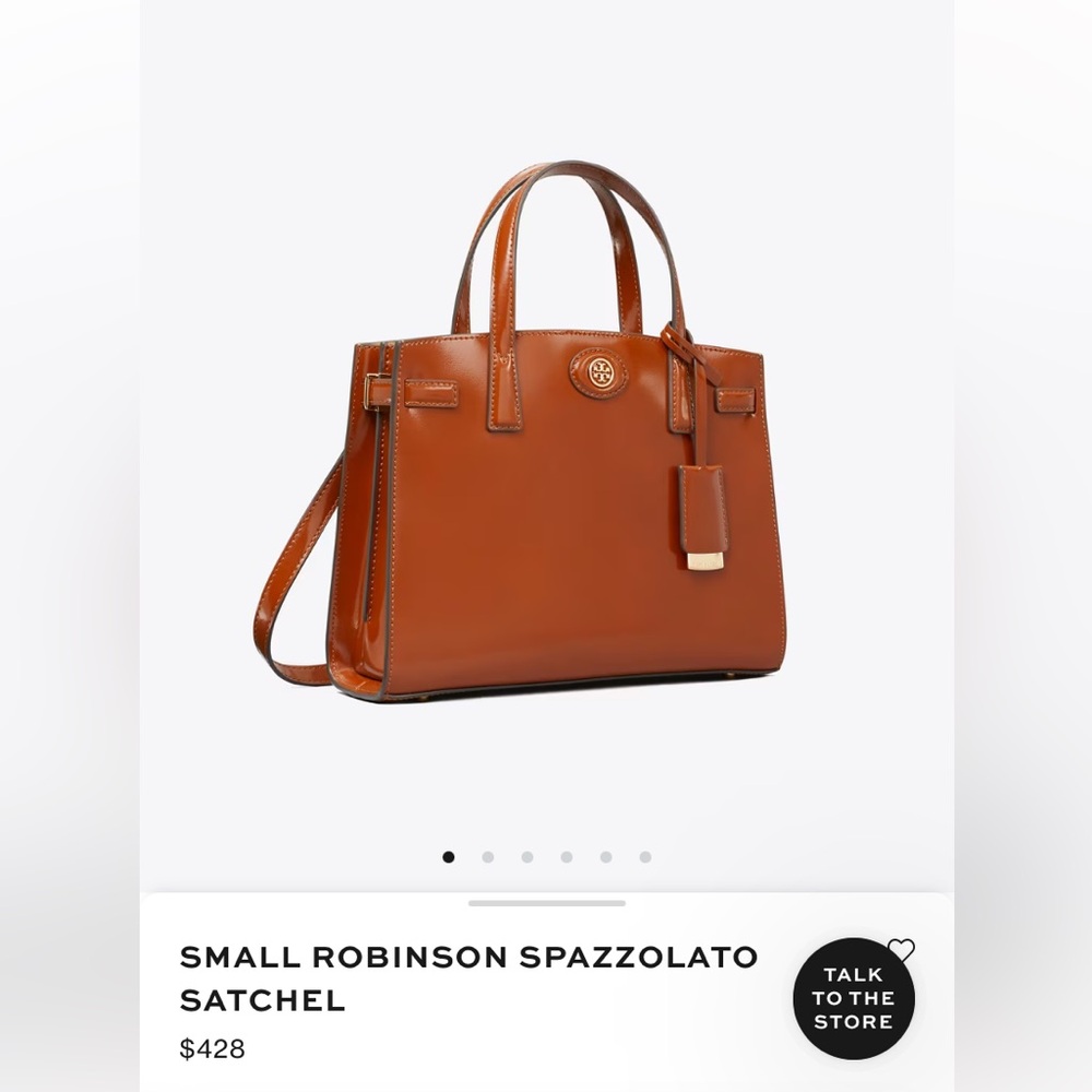 RARE Tory Burch Brown Small Robinson Spazzolato Satchel